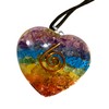 mmCrystals Orgone 7 Chakra Gemstone Pendant Rainbow Crystal Enegry Generator