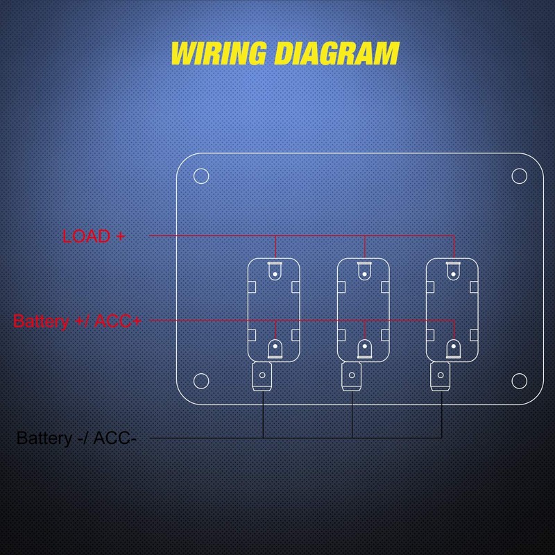 Nilight Interruptor de palanca de 3 bandas, panel de interruptor