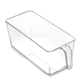 BINO | Clear Storage Organizer, Medium | THE HOLDER COLLECTION | Clear Containers for Organizing with Built-in Handles | Pantry Organization and Storage | Fridge Organizer | Smart Bin Cabinet