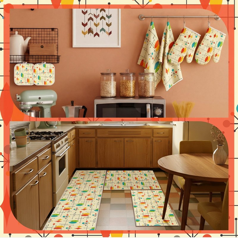 Teenyyou 11 Pcs Mid Century Modern Kitchen Decor Set, Mid