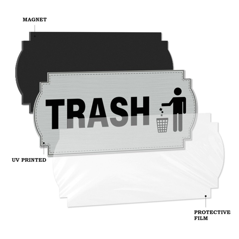 Anobell 10 Pack Recycle Trash Magnets 6"×3" No Adhesive Residue
