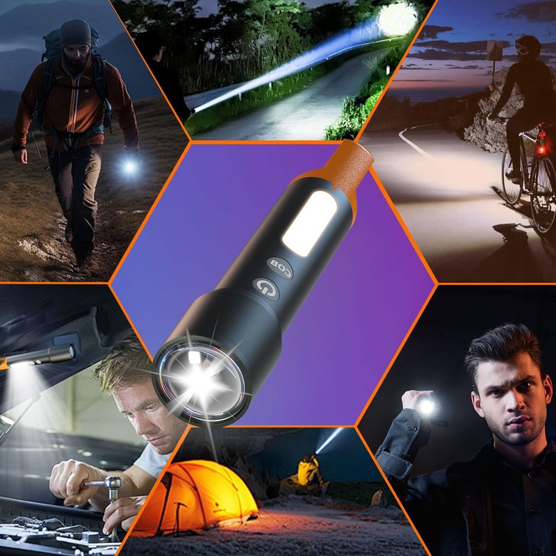 LARYEECHA Flashlights High Lumens Rechargeable,9 Modes, 20000 Lumen,Zoomable Powerful Tactical