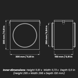 Repa Market 10" Duct Air Filter Box – Galvanized Steel Inline Dryer Filter Housing for Round Duct - EPDM Rubber Gaskets – Easily Serviceable Lint Trap – Intake Ventilation, Home Improvement