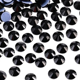 Beadsland 2880 Pieces Black Hotfix Rhinestones, Heat Fix Rhinestones for Crafts, Hotfix Crystal Round Gemstones, Black (SS6/1.9-2.1mm)