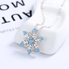 GMXLin Snowflake Necklace Sterling Silver Blue Crystal Winter Christmas Pendant