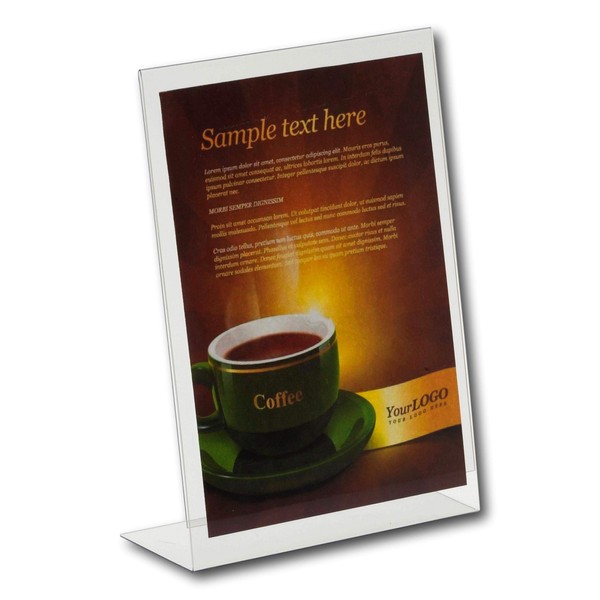 EPOSGEAR® A4 Portrait Angled Acrylic Lean Back to Counter Menu