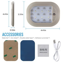 Teguangmei Upgraded Car Interior LED Truck Cargo Area Light, 8 Colors USB Rechargeable Reading Lamps, Multi-Function Auto Dome Lights for Car, RV, Truck, Closets, Cabinets, Camping, Bedroom