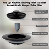 Hibbent Kitchen Sink Plug,Kitchen Sink Strainer and Stopper Combo, Stainless