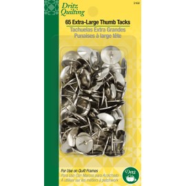 Dritz 3162 Quilter's Thumb Tacks with Extra Large Heads (65-Count), Silver