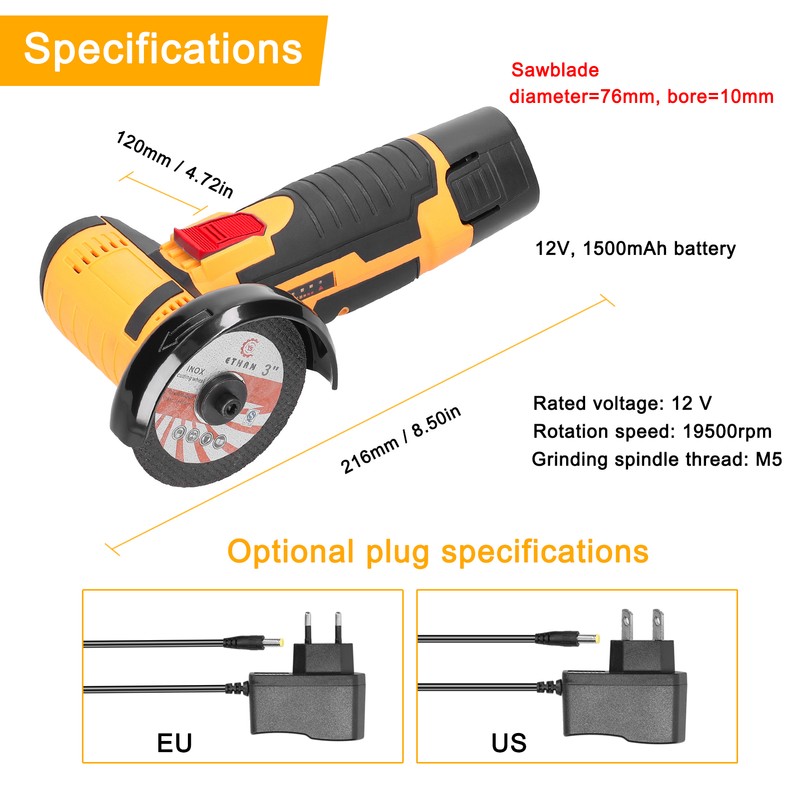 19500rpm Electric Grinding Tool Multifunctional Mini Grinder Handheld Cutter for