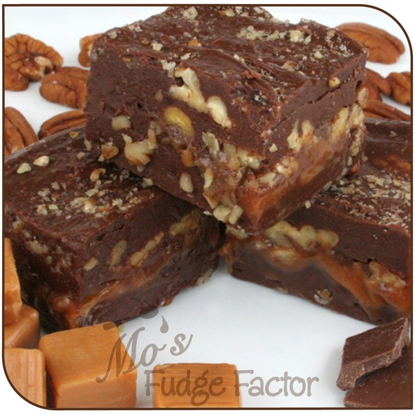 Mo's Fudge Factor, Chocolate Caramel Pecan Fudge 32 Ounces