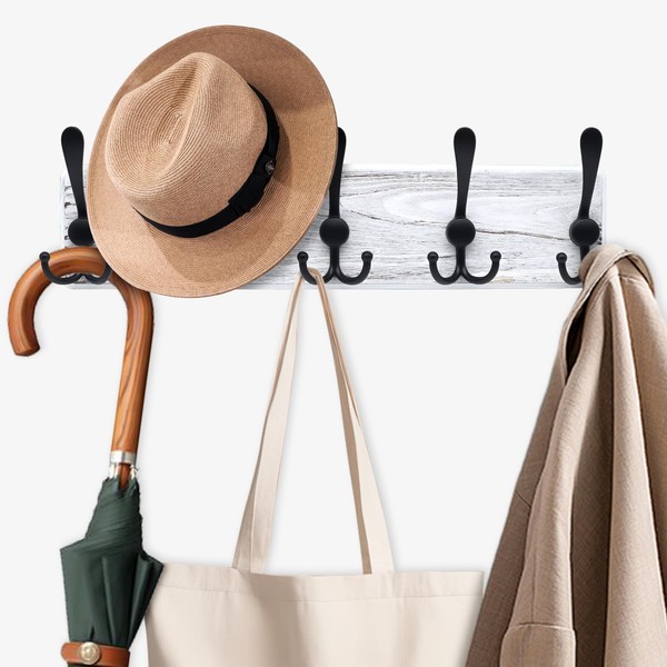 RVXHUA 17.5'' Wall Mounted Coat Rack with 5 Triple Hooks-Solid