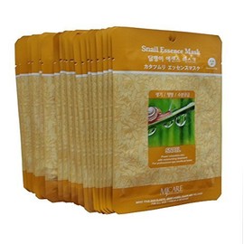 Mijin MJ Snail Essence Face Skin Mask Pack Elastic,Moisturized,Clean,Relaxed 30Pcs (Snail) by MiJin
