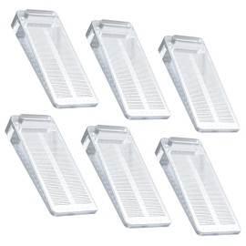 DERJDISF Door Stopper Floor, Pack of 6 Rubber Door Wedges, Non-Slip, Height-Adjustable, Window Stopper Wedge, Non-Toxic, No Unpleasant Smell, for All Hard Floors, Bathroom, Balcony Door, Transparent