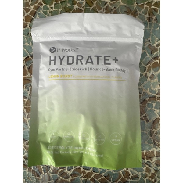 It Works! HYDRATE Gym Partner Electrolyte Supplement 30 Packets New