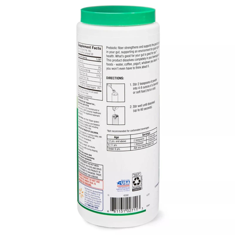 EQUATE New Equate Clear Soluble Fiber Powder, 12.3 oz Free