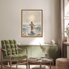 Christian Puzzles for Adults 500 Pieces Jesus Walking on Water Jigsaw Puzzles Religious Easter Puzzles as Home Decor