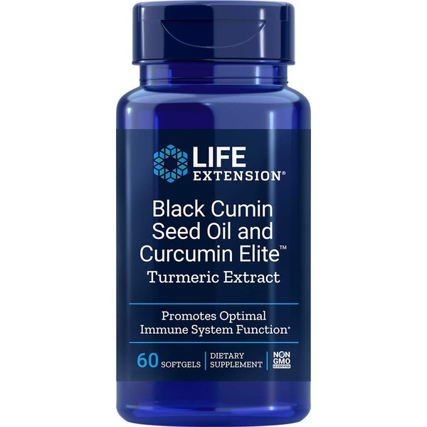 Life Extension Black Cumin Seed Oil & Curcumin Elite Turmeric Extract, 60 Softgels