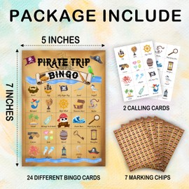 Pirate Trip Bingo Games For Adults, Pirate Ship Adventures Bingo Game Set, Skull Birthday Game Bingo Cards, Pirate Themed Bingo Favors For Family Friend, Pirate Party Activity Decor & Supplies -05