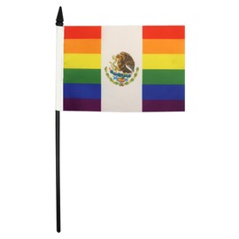 AZ FLAG Table Flag Mexico Rainbow 21 x 14 cm - SCHWUL Table Flag 14 x 21 cm - Flags
