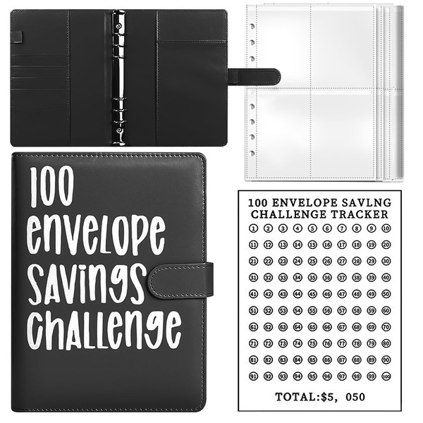 1 Piece of Black Binder, 25 Sheets of A5 Four-Square