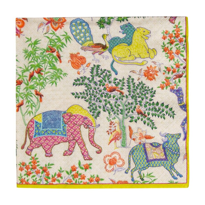 Caspari Le Jardin De Mysore Paper Luncheon Napkins - Four