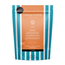 Pawer Water DOG CALMING Hydration Supplement POUCH 12 | Help reduce Stress, Anxiety, Hyperactivity, Barking| Electrolytes, Ashwagandha, L-theanine, L-Tryptophan, Collagen, Vitamins | For All Breeds