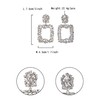 EVER FAITH Rhinestone Rectangle Clip-On Earrings Geometric Statement Drop Earrings