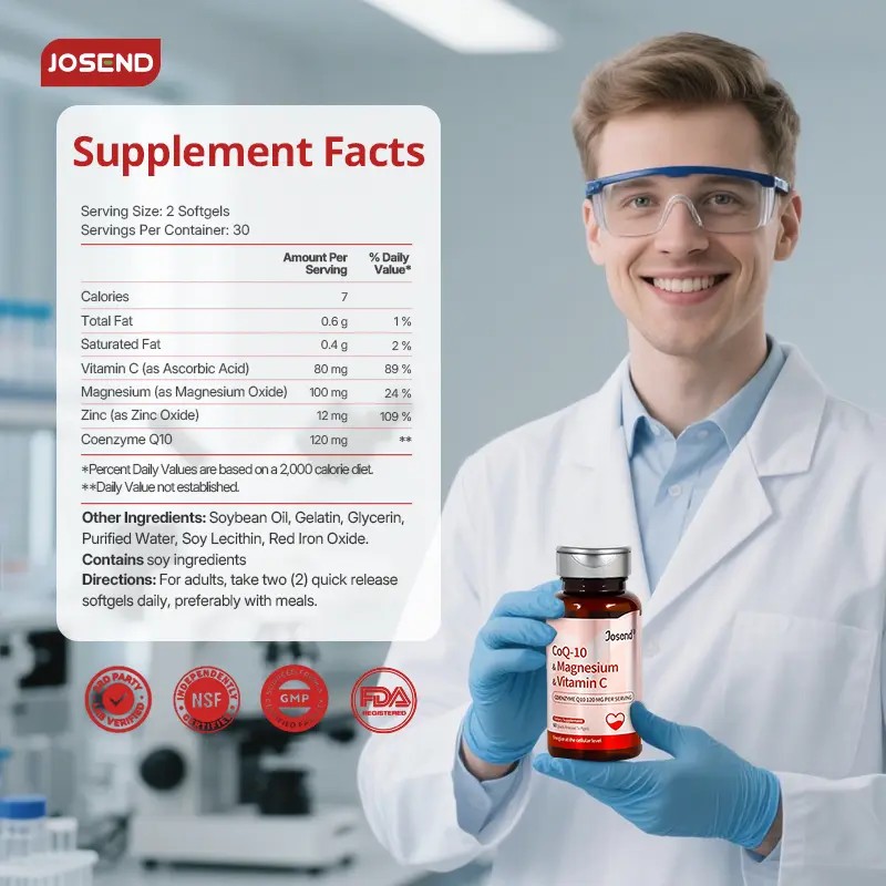 JOSEND CoQ10 + Magnesium + Vitamin C Softgels – Clinically
