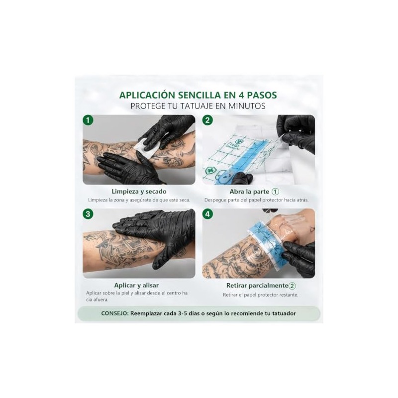 Parches para Tatuajes Impermeable, 20CM x10M Apositos | Vendaje Transparente,