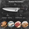 HAZMUSS Professional Hammered Chef Knife, 8 Inch High Carbon Stainless