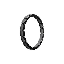 TACBSP Hemios Hematite Bracelet for Men Reclaim Your Confidence Natural Hematite Stretch Bracelet Natural Stone Stretch Bracelets Male Energy Inspirational Gift Jewelry (Black Style1)