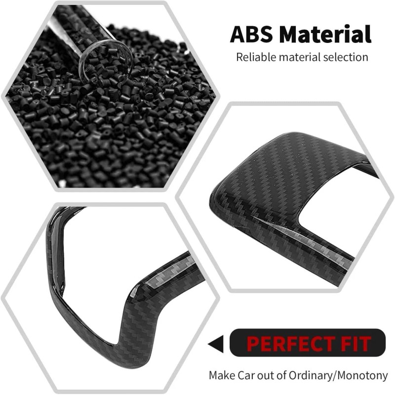 CheroCar Carbon Fiber Gear Shift Knob Cover Trim Decorative For