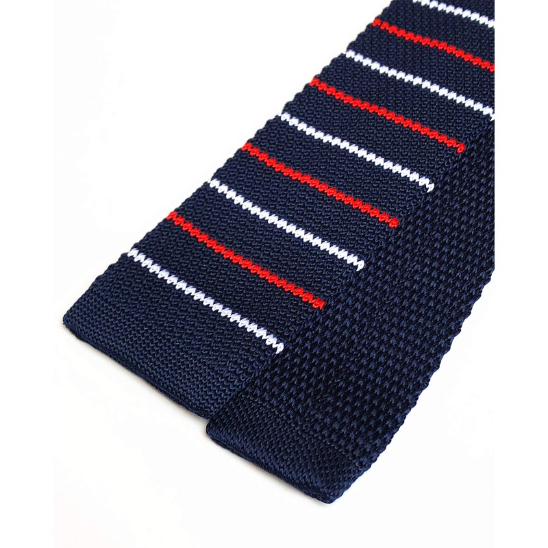 Men's Knitted Neck Tie Accessory Formal Necktie Navy Blue Red