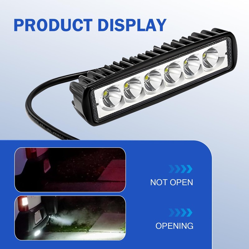 LED Daytime Running Lights, 6LED 18W Plastic Shell Spotlight, IP67