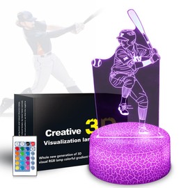 JHXLAMP Baseball Gifts for Sport Fan,Baseball Night Light,3D Baseball Bedside Lamp,16 Color Change Decor Lamp with Remote & Smart Touch,Gifts for Christmas Valentine's Day Birthday for Boys Girls