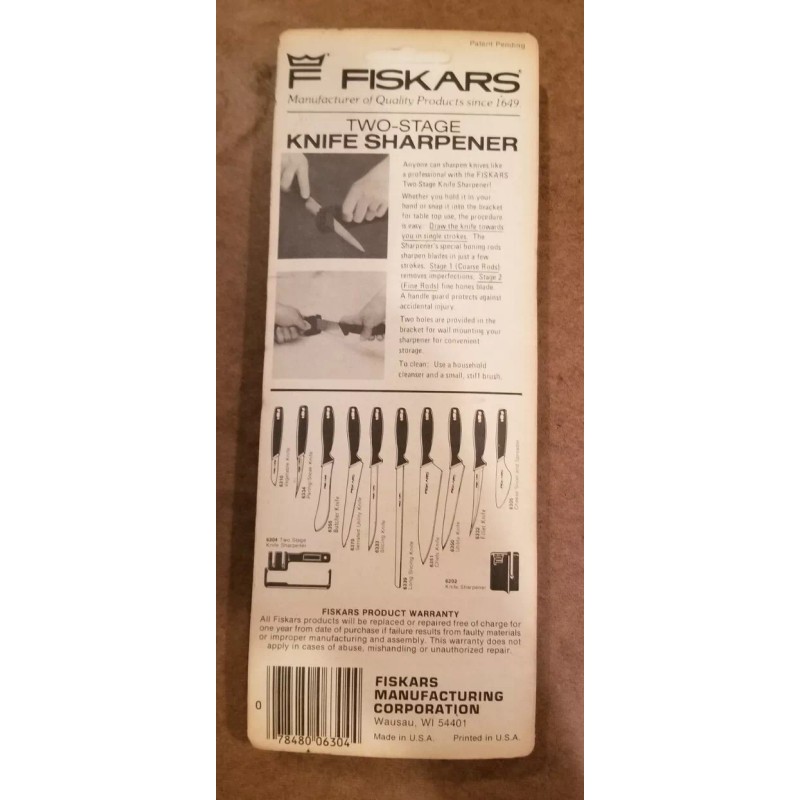 fiskars Vintage Fiskars Two Stage Knife Sharpener Model 6304 NEW