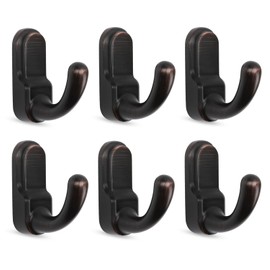 Metaliby 6 Pack Bathroom Hooks for Towels, Oil Rubbed Bronze Towel Hooks Wall Mounted, Bath Towel Robe Hook for Bathrooms, Bathroom Wall Hooks for Hanging Towels