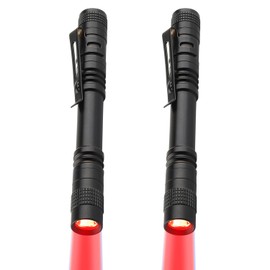 MODOAO Rotes Licht LED-Taschenlampe Tragbare Taschenlampe Notfall Kleine Taschenlampe Arbeitslicht Rotes Licht Stift-Taschenlampe für verschiedene Szenarien (2)