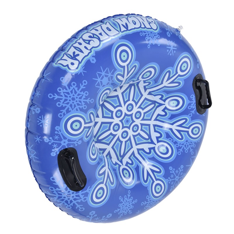 Snow Tube with Handle PVC 450lbs Load Bearing Blue White