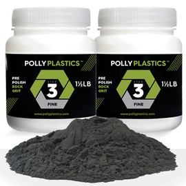 Polly Plastics Rock Tumbler Media Grit Refill, Pre-Polish 500 Silicon Carbide Grit, Stage 3 for Tumbling Stones (2 Pack) (3 lb.)