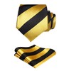 HISDERN Men's Striped Tie & Pocket Square Set, Wedding Tie