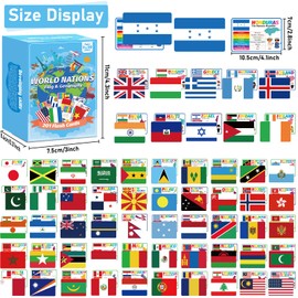 201 Countries of The World Flashcards Country Flag Continent Capital Language Learning Flash Cards Laminated Geography Culture Educational Cards Game Gift for Adults Family Classroom Teachers Students