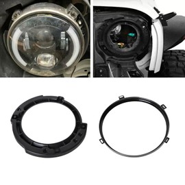 ETL INDUSTRIES 7 Inch Headlight Mounting Bracket Assembly Set with Round Headlight Metal Ring for 2007-2017 Jeep Wrangler JK