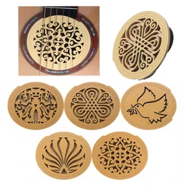 Levemolo Sound Hole Cover for Acoustic Guitar Guitar Mute Wood Accessory Feedback Control (pattern B)