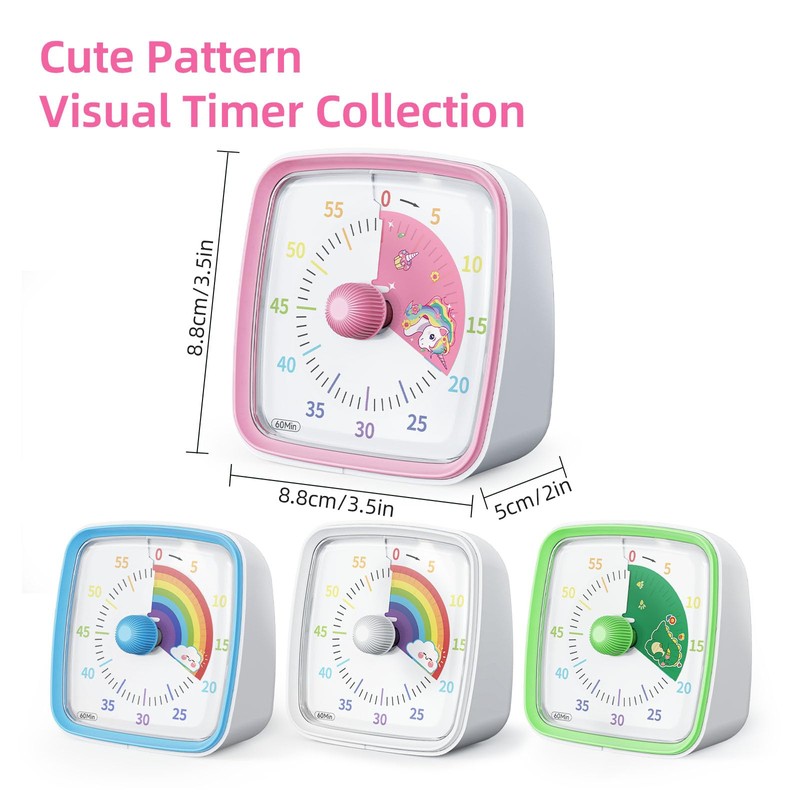 Yunbaoit Visual Timer with Night Light, 60-Minute Countdown Timer for