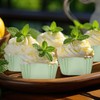 Whaline 500Pcs Sage Green Mini Square Cupcake Liners Disposable Paper