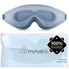 MyHalos® Sleep Mask - Eye Masks for Sleeping - 100% Blackout Sleeping Mask for Women, Men & Side Sleepers - 3D Sleep Mask Against Pressure - Award Winning Design, Eyelash Friendly