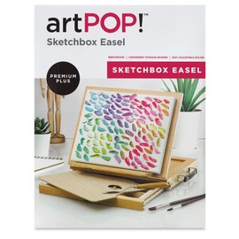artPOP! Sketchbox Easel, Adjustable, Polished Beechwood with Storage Drawer for Art Oil, Acrylic, or Watercolor Paint, Markers, Drawing and Sketching Supplies