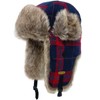 Winter Trapper Hat,Warm Faux Fur Aviator Hat(RedBlue,S/M)